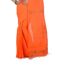 Stylish Orange Cotton Festivewear Saree with Blouse piece For Women-thumb2