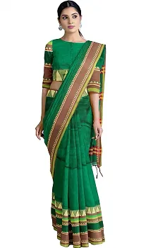 Stylish Green Cotton Festivewear Saree For Women-thumb3