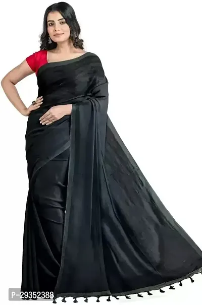 Stylish Black Cotton Festivewear Saree For Women-thumb4