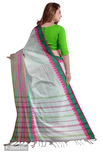 Stylish Grey Cotton Festivewear Saree with Blouse piece For Women-thumb3