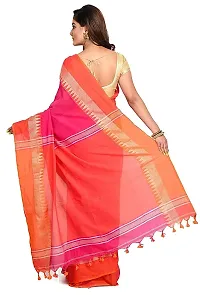 Stylish Pink Cotton Festivewear Saree with Blouse piece For Women-thumb2