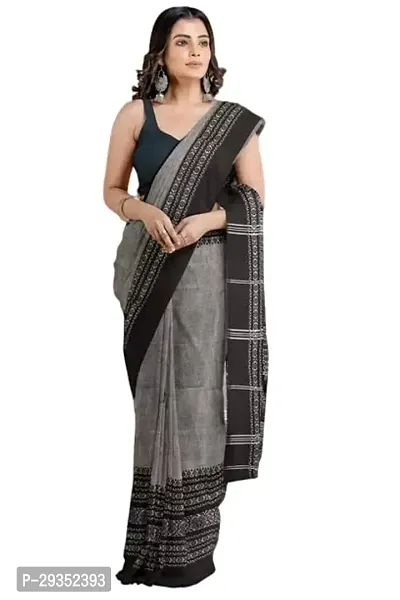 Stylish Grey Cotton Festivewear Saree For Women-thumb0