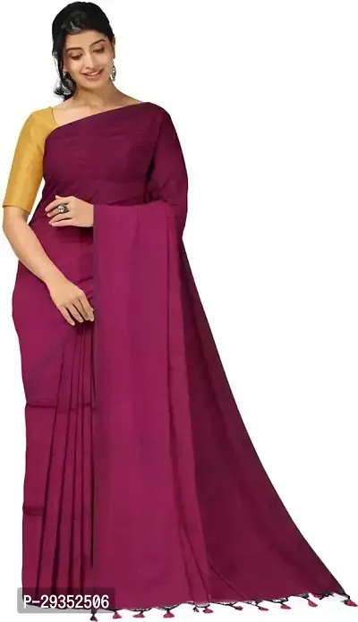 Stylish Maroon Cotton Festivewear Saree For Women-thumb0