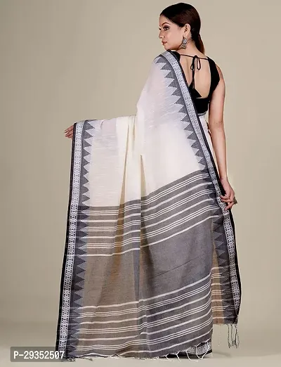 Stylish White Cotton Festivewear Saree For Women-thumb4