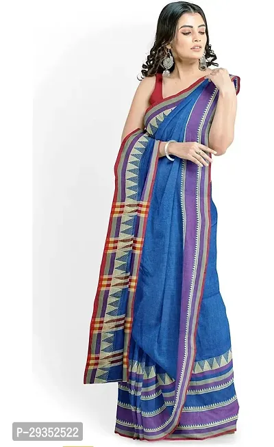 Stylish Blue Cotton Festivewear Saree For Women-thumb2