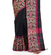 Stylish Black Cotton Festivewear Saree with Blouse piece For Women-thumb4