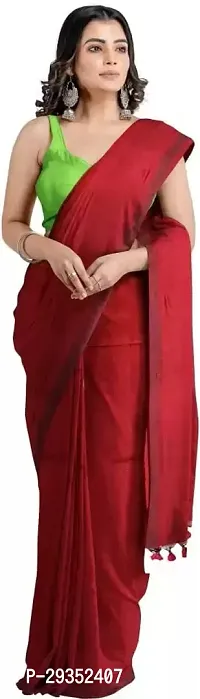 Stylish Maroon Cotton Festivewear Saree For Women-thumb4