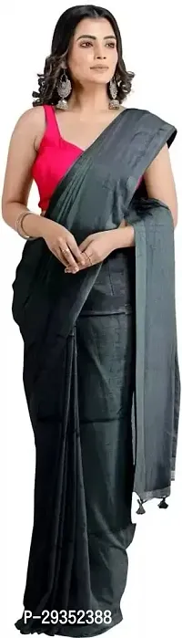 Stylish Black Cotton Festivewear Saree For Women-thumb2