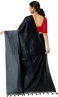 Stylish Black Cotton Festivewear Saree For Women-thumb4