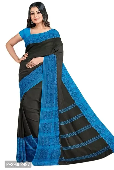 Stylish Black Cotton Festivewear Saree For Women-thumb2