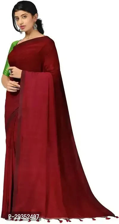 Stylish Maroon Cotton Festivewear Saree For Women-thumb2