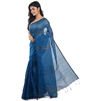 Stylish Blue Cotton Festivewear Saree with Blouse piece For Women-thumb2