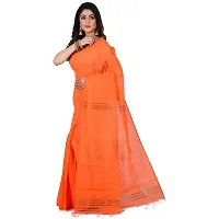 Stylish Orange Cotton Festivewear Saree with Blouse piece For Women-thumb1