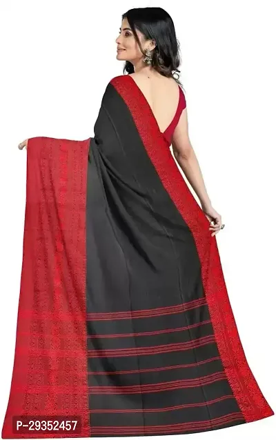 Stylish Black Cotton Festivewear Saree For Women-thumb3