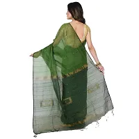 Stylish Green Cotton Festivewear Saree with Blouse piece For Women-thumb2