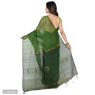 Stylish Green Cotton Festivewear Saree with Blouse piece For Women-thumb3