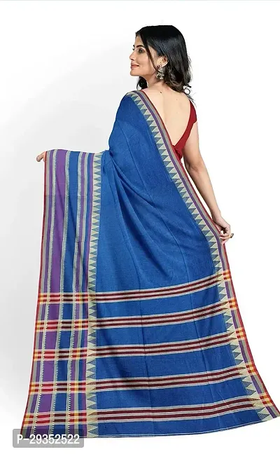 Stylish Blue Cotton Festivewear Saree For Women-thumb4