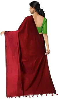 Stylish Maroon Cotton Festivewear Saree For Women-thumb2