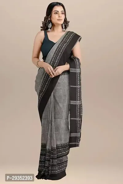 Stylish Grey Cotton Festivewear Saree For Women-thumb3