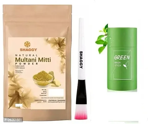 100gm multani mitti brush and green stick peel and black head off