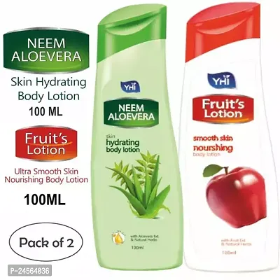 Neem Aloevera Skin Hydrating Body Lotion-100 ml And Fruit Ultra Smooth Skin Nourishing Body Lotion-100 ml
