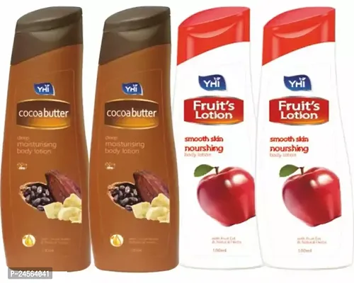 Cocoabutter Body Lotion-100 ml, Pack Of 2 And Fruit Ultra Smooth Skin Nourishing Body Lotion-100 ml, Pack Of 2-thumb0