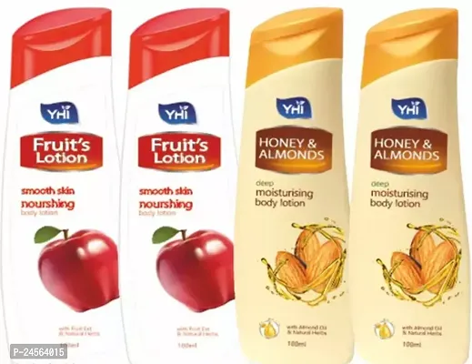 Fruit Ultra Smooth Skin Nourishing Body Lotion-100 ml, Pack Of 2 And Almonds With Honey Body Lotion-100 ml, Pack Of 2