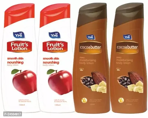Fruit Ultra Smooth Skin Nourishing Body Lotion-100 ml, Pack Of 2 And Cocoabutter Body Lotion-100 ml, Pack Of 2