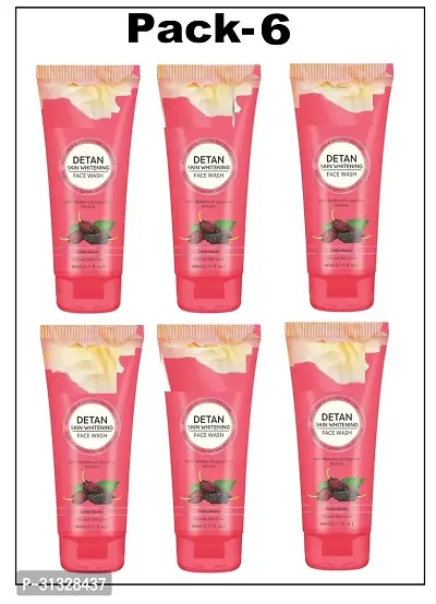 De-Tan Skin Whitening Face Wash Moisturizes  (pack of 6)