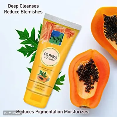 Pippal Papaya FaceWash Deep Cleanses Reduce Blemishes With Carrot  Soya Protein Extracts Reduces Pigmentation Moisturizes Natural Skin Care  (Pack Of 2x60m)-thumb4