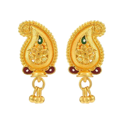 Admier Plated Brass kairi Design traditional ethnic fashion Stud Earrings