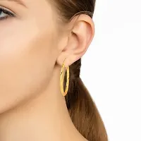 ADMIER Gold Plated Brass cutwork designer fashion Hoop Bali Earrrings For Girl Women(ACER0266-A)-thumb2