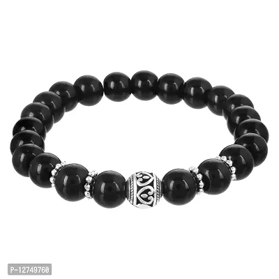 ADMIER black onyx Stone Bracelet Natural Healing Crystal Gem Stone Beaded Bracelet for Men  Women