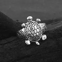 ADMIER Feng Shui Brass Antique silverplated Turtle Kachua Tortoise Finger Ring for Women-thumb1