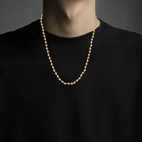 Admier gold plated brass long bead ball design stylish chain necklace for men women(ACCN0123)-thumb3