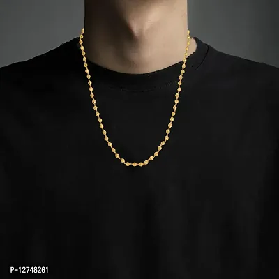 Admier gold plated brass long bead ball design stylish chain necklace for men women(ACCN0123)-thumb4