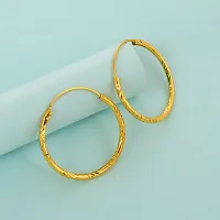 ADMIER Gold Plated Brass cutwork designer fashion Hoop Bali Earrrings For Girl Women(ACER0265-A)-thumb1