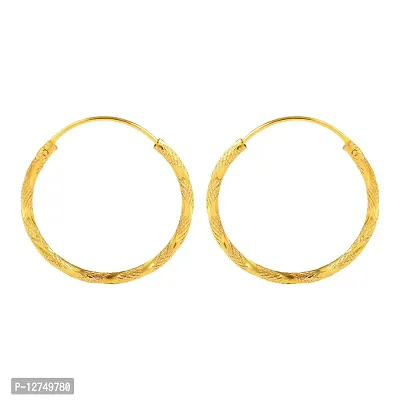 ADMIER Gold Plated Brass cutwork designer fashion Hoop Bali Earrrings For Girl Women(ACER0266-A)-thumb2