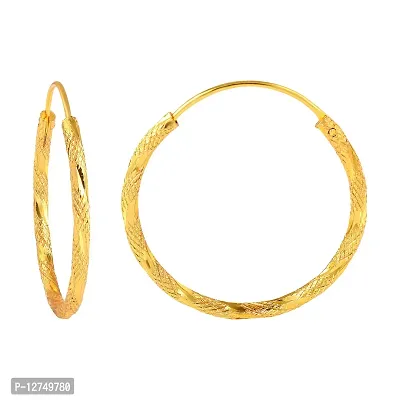 ADMIER Gold Plated Brass cutwork designer fashion Hoop Bali Earrrings For Girl Women(ACER0266-A)