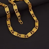 Admier gold plated oval S design interlinked heavy 20 inch/85 grms chain necklace for boys men(ACCN0138)-thumb2