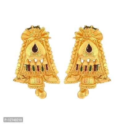 Admier Gold Plated Brass Designer colorfull meenakari cutwork fashion Earrings For Girls Women.(ACER0250)-thumb0