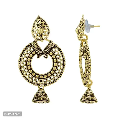 Admier oxidised gold plated brass light weight fashion traditional jhumka jhumki earrings for girl women(ACER0301)-thumb3