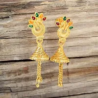 Admier 1 micron Gold plated Brass Peacock Design Meenakari traditional Ethinc Bridal Wedding Jhumka Jhumki for Girl women(ACER0135)-thumb3