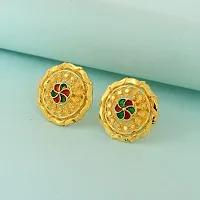 Admier Gold Plated Brass round Design colorfull meenakari cutwork fashion Earrings For Girls Women.(ACER0248)-thumb3