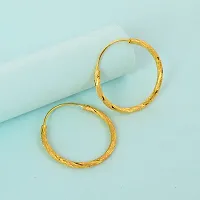 ADMIER Gold Plated Brass cutwork designer fashion Hoop Bali Earrrings For Girl Women(ACER0266-A)-thumb3