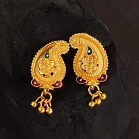 Admier Gold Plated Brass kairi mango Design traditional ethnic fashion Stud Earrings For Girls Women.(ACER0245)-thumb1