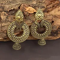 Admier oxidised gold plated brass light weight fashion traditional jhumka jhumki earrings for girl women(ACER0301)-thumb1