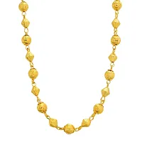 Admier 1 micron gold plated brass bead ball design stylish long chain necklace for men women(ACCN0130)-thumb2