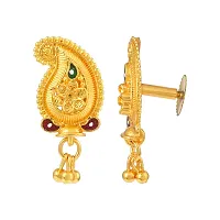 Admier Gold Plated Brass kairi mango Design traditional ethnic fashion Stud Earrings For Girls Women.(ACER0245)-thumb2