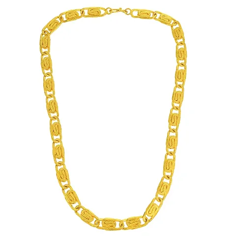 Admier plated oval S design interlinked heavy chain necklace for boys men